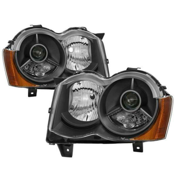 Spyder XTune OEM Style Projector Headlights for 2008-2010 Jeep Grand Cherokee, Black 9036118